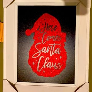 Here come Santa Claus frame art